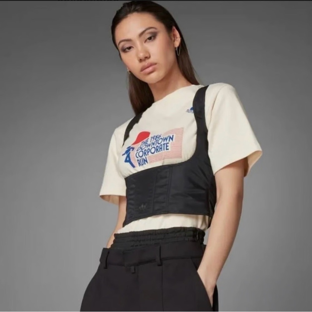 Black Corset-Style Crop Top - Women Tops